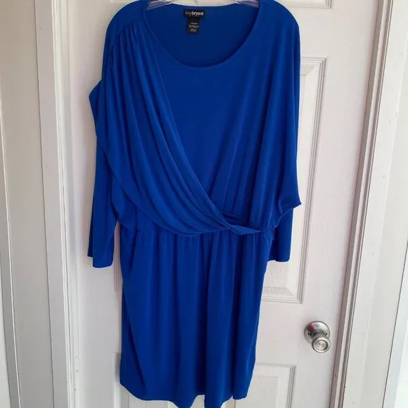 fitted lace wedding dress Royal Blue Cotton Poplin A-Line Deep Neck Maxi Tier Dress 46